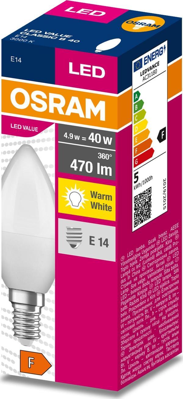 OSRAM LED LAMBA 4.9W SARI IŞIK E14 - Image 1