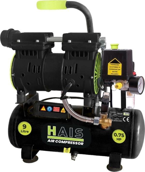 Hais 9 Litre Sessiz Yağsız Hava Kompresör - Image 1