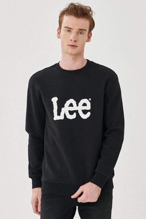 Lee Bisiklet Yaka Siyah Erkek Sweatshirt - Image 1