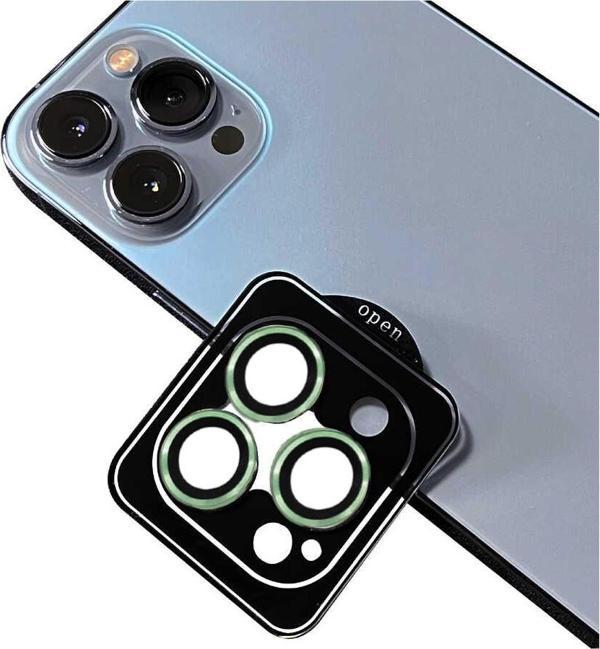 Kılıfmania Apple iPhone 13 Pro Max Safir Temperli Cam Kamera Lens Koruyucu - Yeşil - Image 1