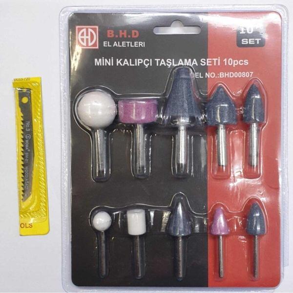 Asaf Yapı Market 10 Parça Mini Kalıpçı Taşlama Seti Uç Vızvız Seti Soma Dekopaj Bıcagı 1 Adet - Image 1