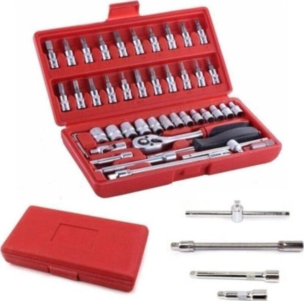 Asaf Yapı Market 46 Parça Lokma Takımı 1/4 Mini Lokma Seti 12Mm Lokma Tornavida 1 Adet Soma Dekopej Bıcagı - Image 1