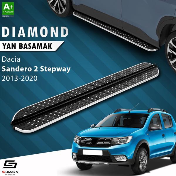 S-Dizayn Dacia Sandero 2 Stepway Diamond Krom Yan Basamak 173 Cm 2013-2020 - Image 1