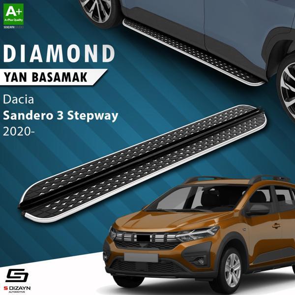 S-Dizayn Dacia Sandero 3 Stepway Diamond Krom Yan Basamak 183 Cm 2020 Üzeri - Image 1
