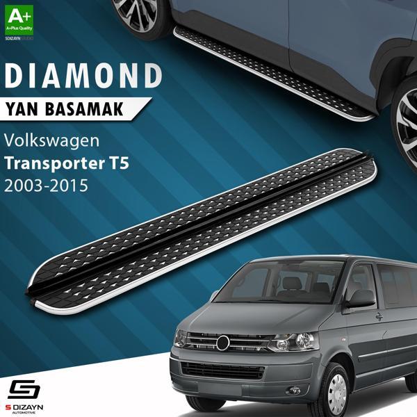 S-Dizayn VW Transporter T5 Kısa Şase Diamond Krom Yan Basamak 213 Cm 2003-2015 - Image 1
