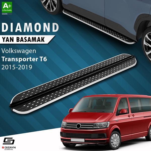 S-Dizayn VW Transporter T6 Kısa Şase Diamond Krom Yan Basamak 213 Cm 2015-2019 - Image 1