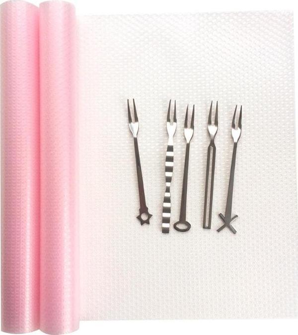 Kaymaz dolap içi raf örtüsü - kaydırmaz raflık 10 mt.(en:45 cm.)pembe - Image 1