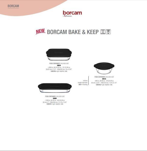Paşabahçe kapaklı borcam fırın tepsisi ve tenceresi seti 3 parça borcam saklama kabı siyah - Image 1