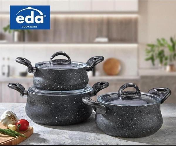 Eda 3 lü granit döküm 3 lü güveç set - küçük tencere seti takımı - Image 1