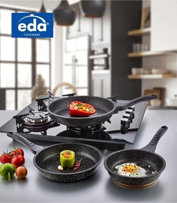 Eda 3 lü granit döküm tava seti takımı - 20-24-28 cm - Image 1