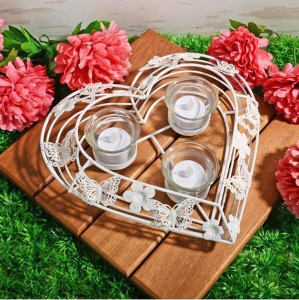 Ksv ferforje yatay kalp mumluk -3 lü teagliht mumluk - Image 1