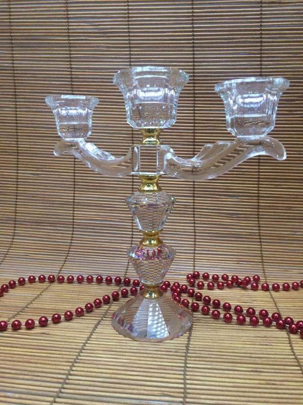 Ksv kristal 3 lü şamdanlık - mumluk - Image 1