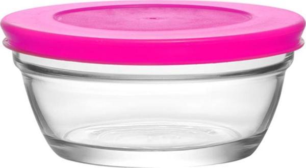 Lav 6 lı saklama kabı - kapaklı cam saklama kabı 250 cc. pembe mst243 - Image 1