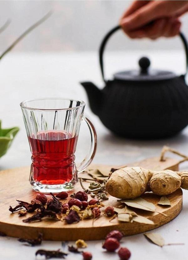 Lav venüs kulplu çay bardak - 12 li kulplu çay bardağı cam fincan - Image 1