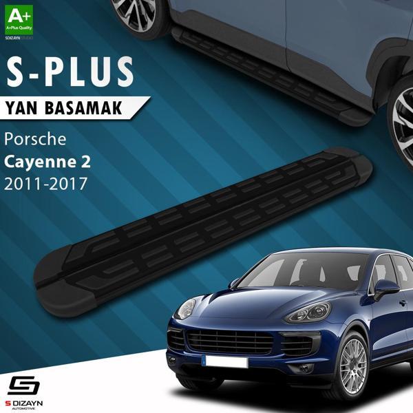 S-Dizayn Porsche Cayenne 2 S-Plus Siyah Yan Basamak 193 Cm Etekli 2011-2017 - Image 1