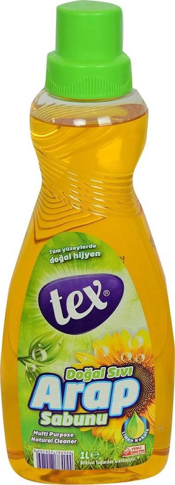 Tex Doğal Sıvı Arap Sabunu Limon Kokulu Tüm Yüzeylerde Doğal Hijyen 1 Lt - Image 1