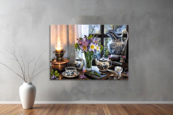 Dekoratif Çiçekler  YatayKanvas Tablo 71  - Image 1