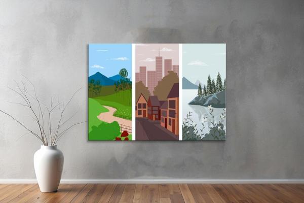 Dekoratif Çizim YatayKanvas Tablo 04  - Image 1