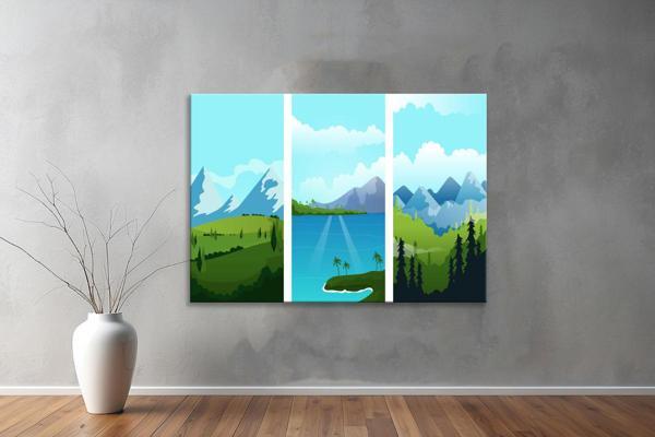 Dekoratif Çizim YatayKanvas Tablo 07  - Image 1