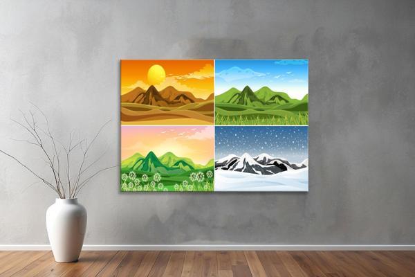 Dekoratif Çizim YatayKanvas Tablo 26  - Image 1