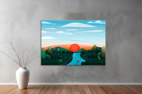 Dekoratif Çizim YatayKanvas Tablo 32  - Image 1