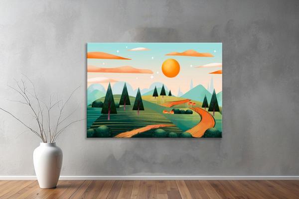 Dekoratif Çizim YatayKanvas Tablo 33  - Image 1