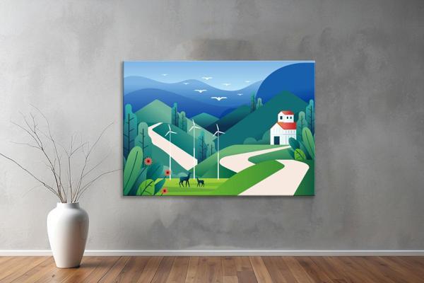 Dekoratif Çizim YatayKanvas Tablo 95  - Image 1