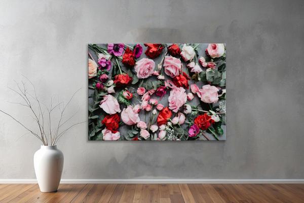Dekoratif Çiçekler  YatayKanvas Tablo 03  - Image 1