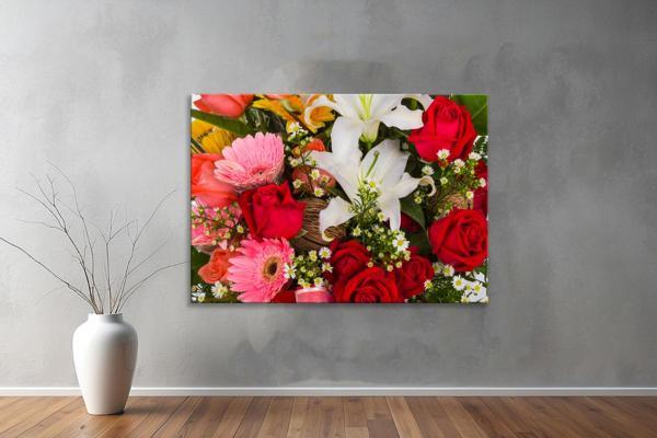 Dekoratif Çiçekler  YatayKanvas Tablo 14  - Image 1