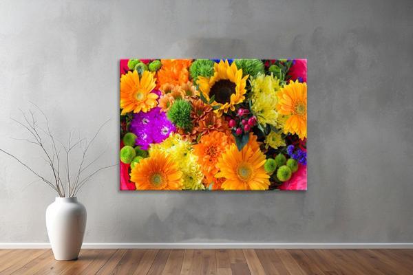 Dekoratif Çiçekler  YatayKanvas Tablo 26  - Image 1