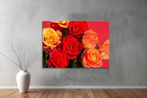 Dekoratif Çiçekler  YatayKanvas Tablo 32  - Image 1
