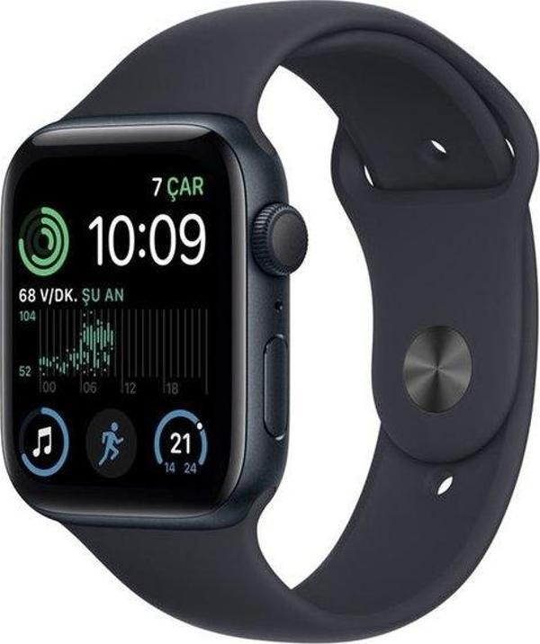 Apple Watch SE 2.nesil GPS 44mm Midnight Aluminium Case with Midnight Sport Band - MNK03TU/A - Image 1