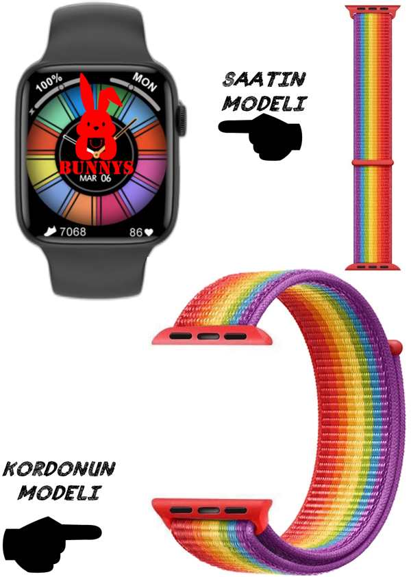 Akıllı Saat Nfc Özellikli Wacht 8 Pro Bt Konuşma Özellikli Akıllı Saat HASIR KORDON - Image 1