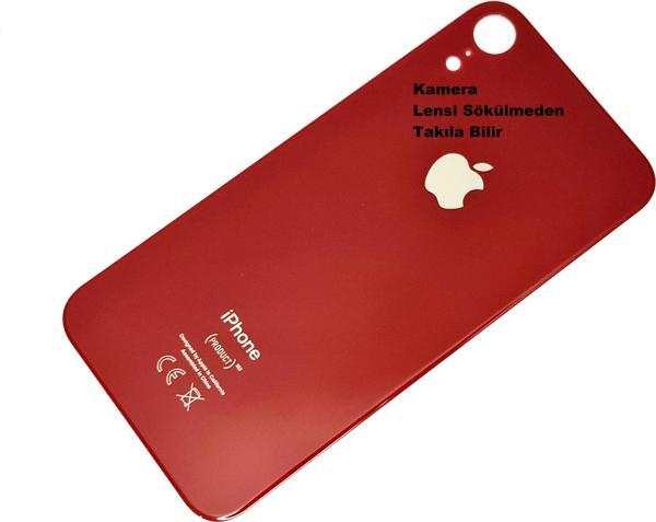 Tkgz İphone XR Arka Pil Batarya Kapağı (CAM) Kırmızı - Image 1