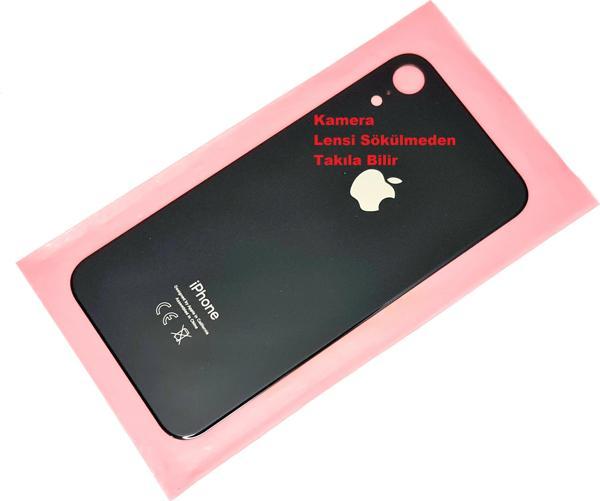 Tkgz İphone XR Arka Pil Batarya Kapağı (CAM) Siyah - Image 1