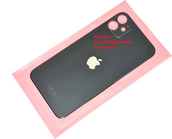 Tkgz İphone 11 Arka Pil Batarya Kapağı (CAM) Siyah - Image 1