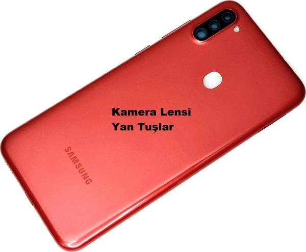 Tkgz Samsung Galaxy A11 kasa Arka Pil Batarya Kapağı Kırmızı - Image 1