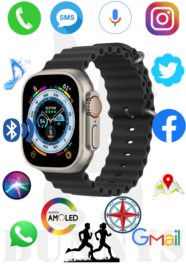 Oppo A54s Uyumlu Akıllı Saat Watch 8 Ultra 49MM Konuşma Özellikli AMOLED EKRAN - Image 1