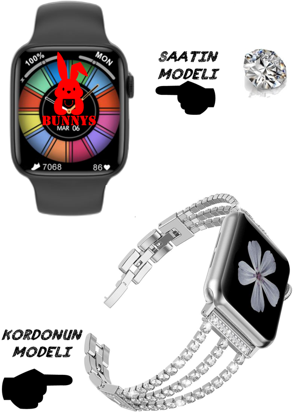 Pırlanta Wacht 8 Uyumlu Nfc Özellikli Bt Konuşma Özellikli Akıllı Saat - Image 1