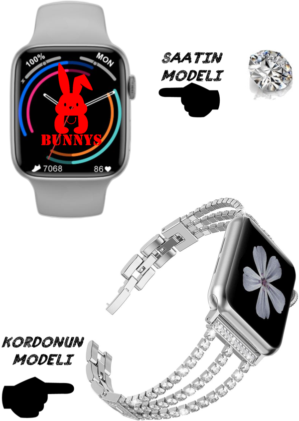 Pırlanta Wacht 8 Xiaomi Uyumlu Nfc Özellikli Bt Konuşma Özellikli Akıllı Saat - Image 1