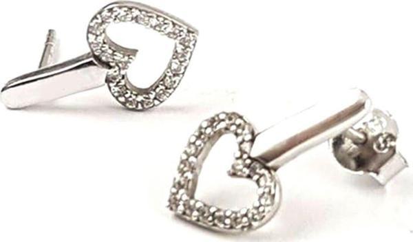 Kalpli zirkon taşlı gümüş küpe - Image 1