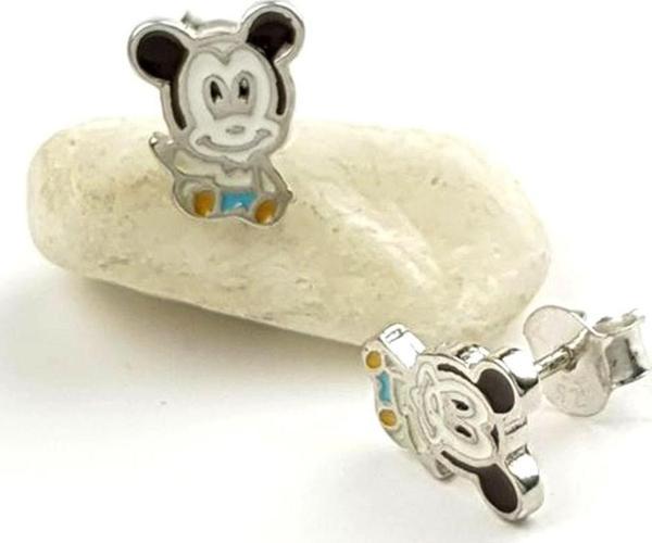 mickey mouse figürlü gümüş mineli minimal küpe - Image 1