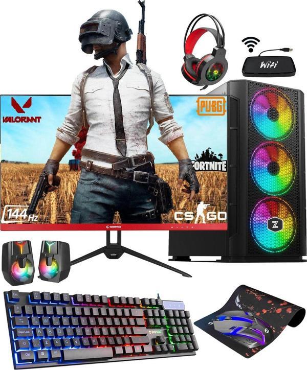 Zeiron Agent M10 I3-10100F 8Gb 128Gb M.2+500Gb Gtx1050Ti 23.8" 144Hz Oyuncu Masaüstü Bilgisayar - Image 1