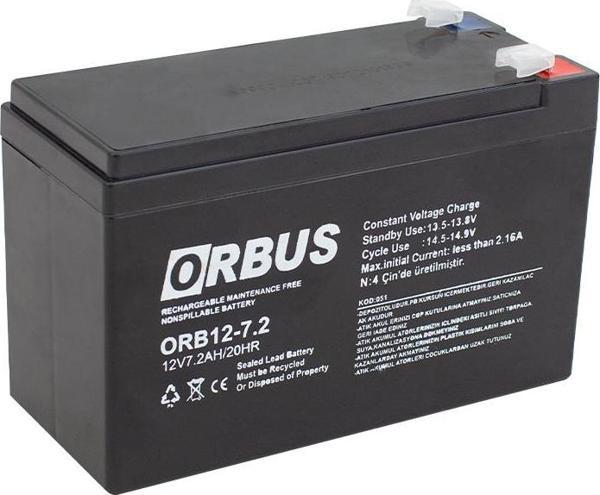 AKÜ 12 VOLT 7.2 AMPER ORBUS UPSLER İÇİN ORB12-7.2 (150 X 65 X 90 MM) (2818) - Image 1