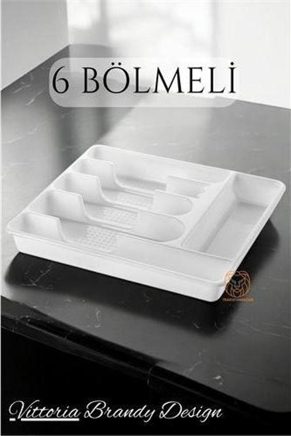 Findit Çekmece İçi Kaşıklık Kepçelik 6 Gözlü BEYAZ 330841 - Image 1