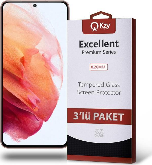 KZY İletişim Samsung Galaxy S21 Temperli Ekran Koruyucu Kırılmaz Cam Ekonomik 3'lü Paket - Image 1