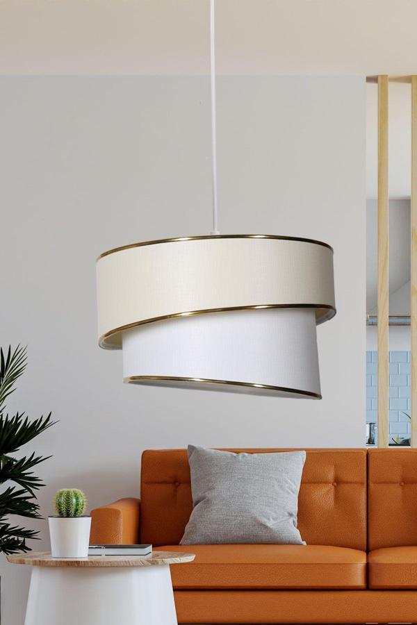 Eslight Rüzgar Modern Tekli Sarkıt Avize Kum Beji Er169 - Image 1