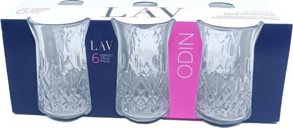 Lav odin çay çay bardak - 6 lı çay bardağı kesme kristal görünümlü - Image 1
