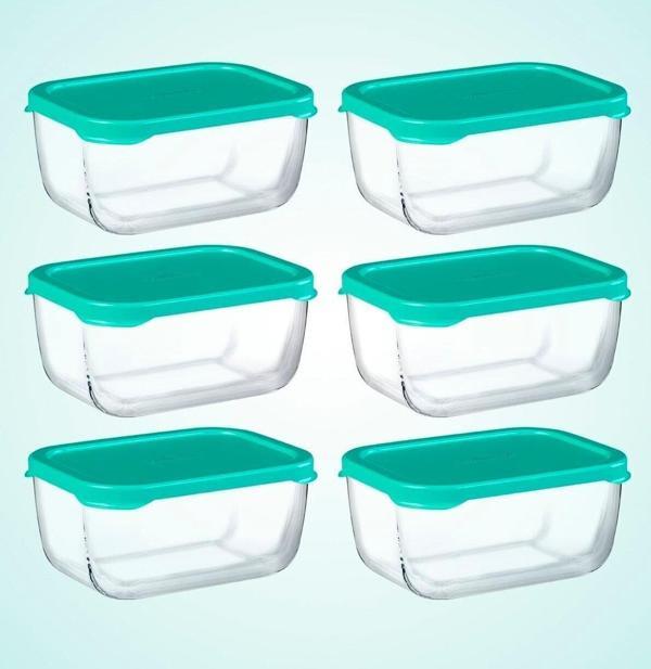 Paşabahçe 53733 snowbox 6 lı cam saklama kabı 420 cc a.yeşil - Image 1