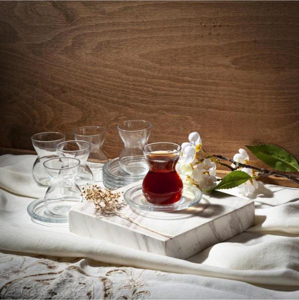 Paşabahçe etnik 12 parça çay seti takımı - çay bardağı takımı seti 96575 - Image 1